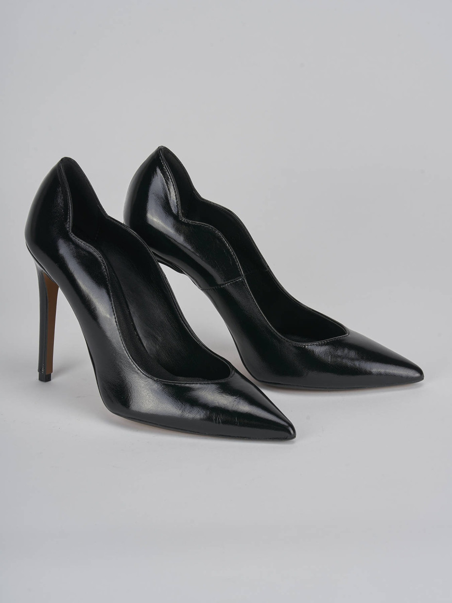 Décolleté e slingback tacco 10cm pelle nero