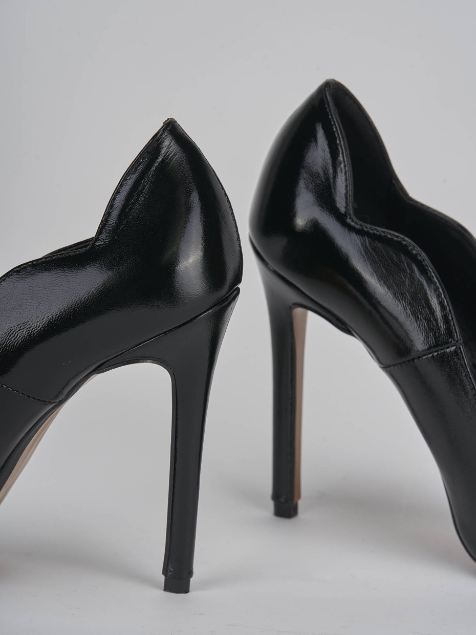 Décolleté e slingback tacco 10cm pelle nero
