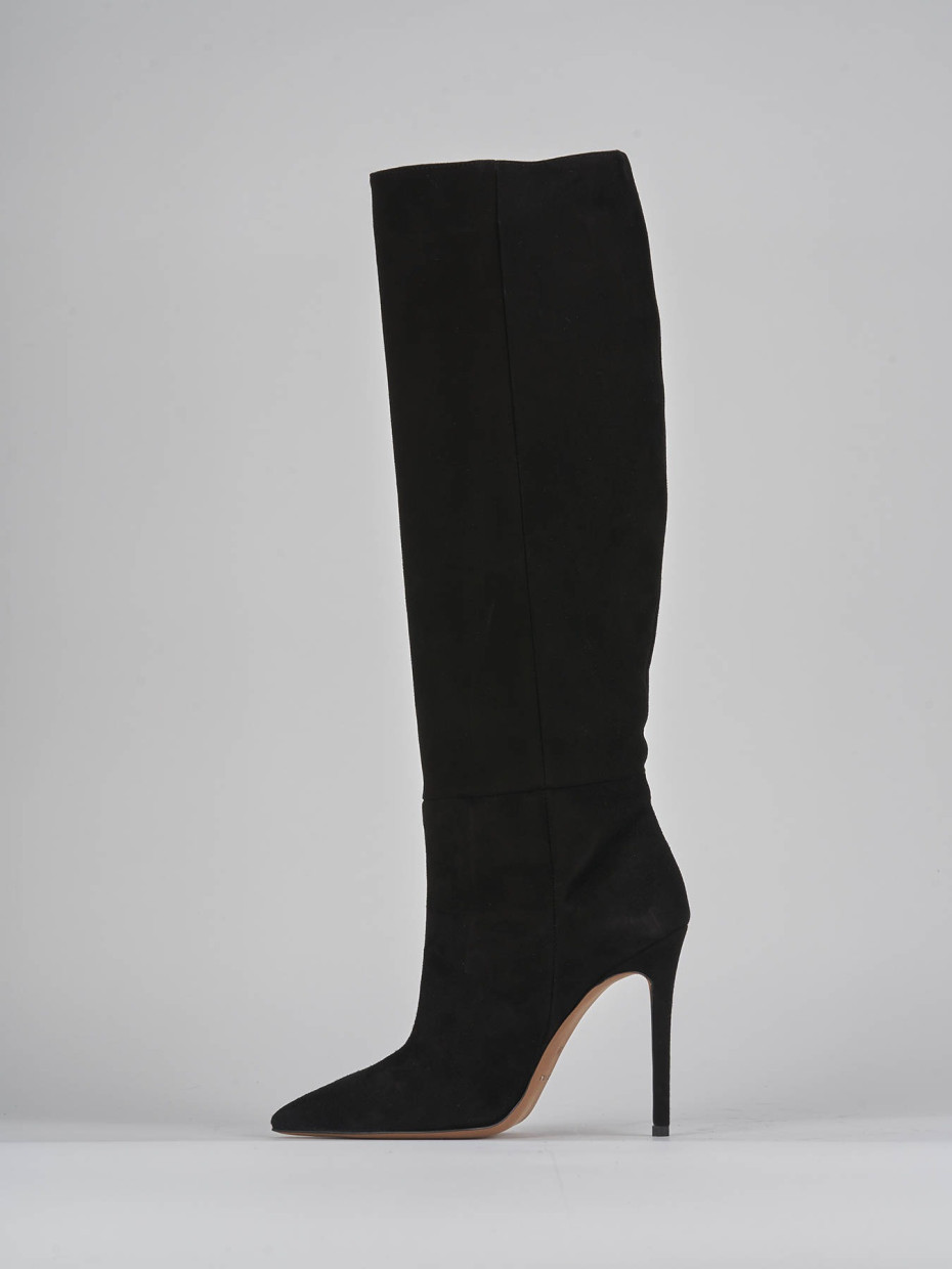 Stivali tacco 12cm camoscio nero