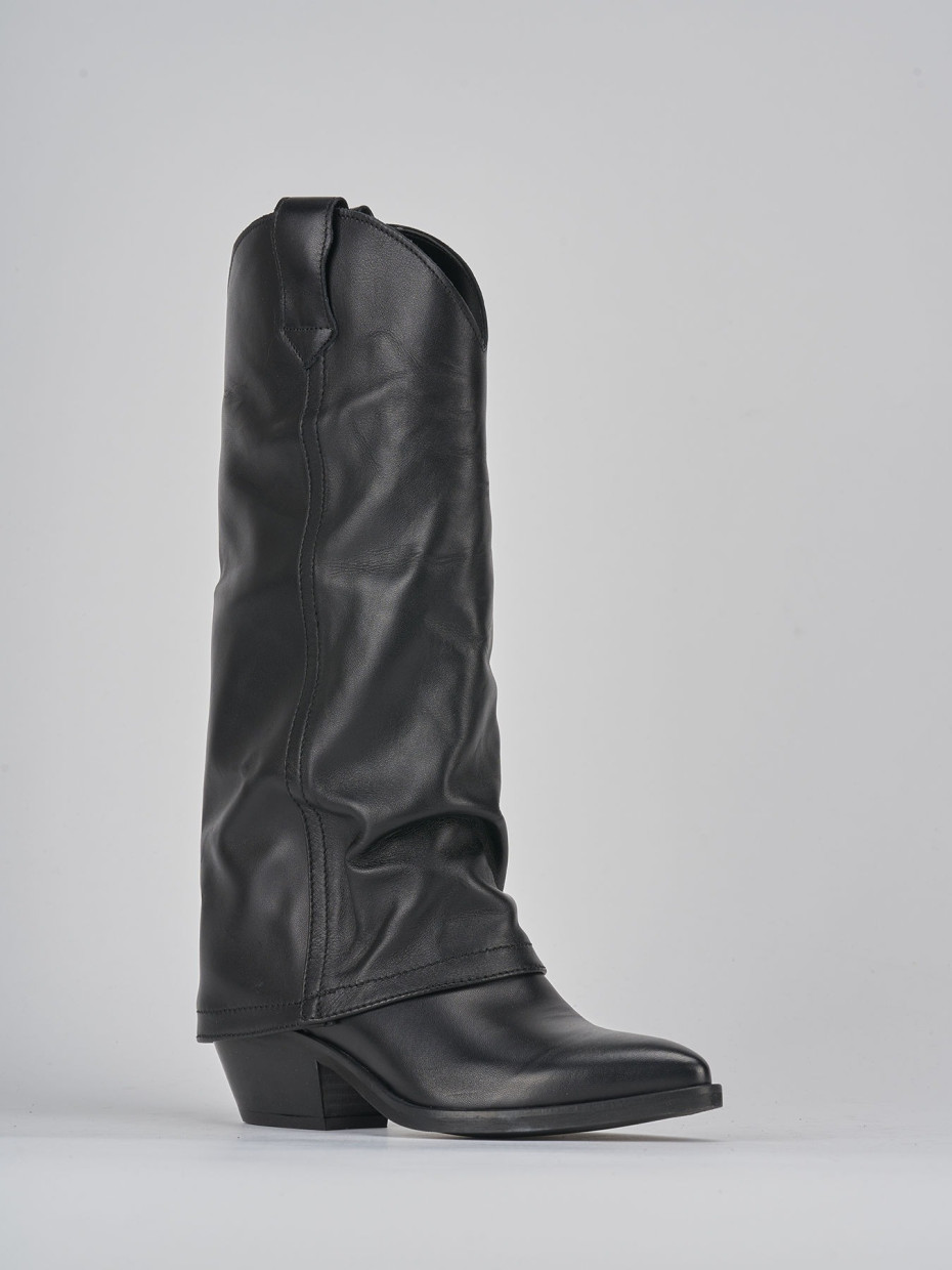 Stivali tacco 4cm pelle nero Barca Stores
