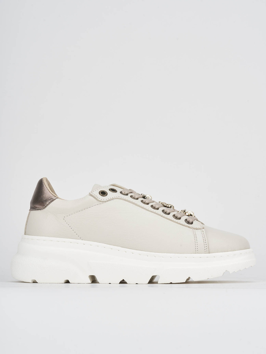 Sneakers pelle beige