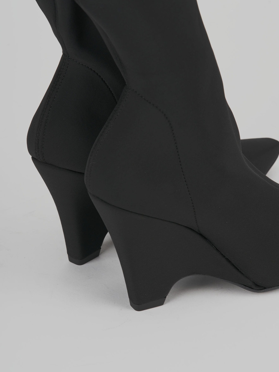 Black fabric ankle boots 2025