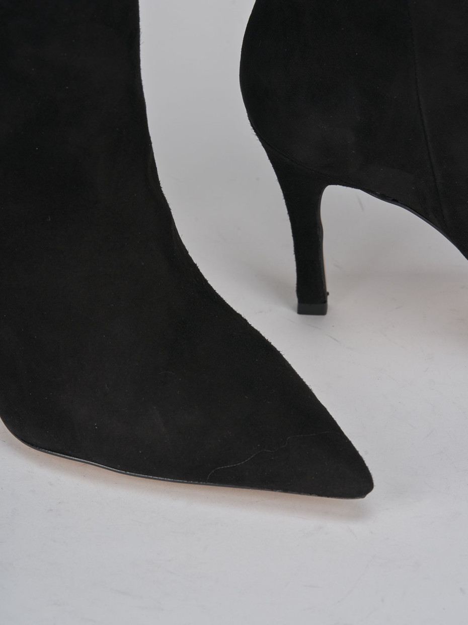 Stivali tacco 9cm camoscio nero