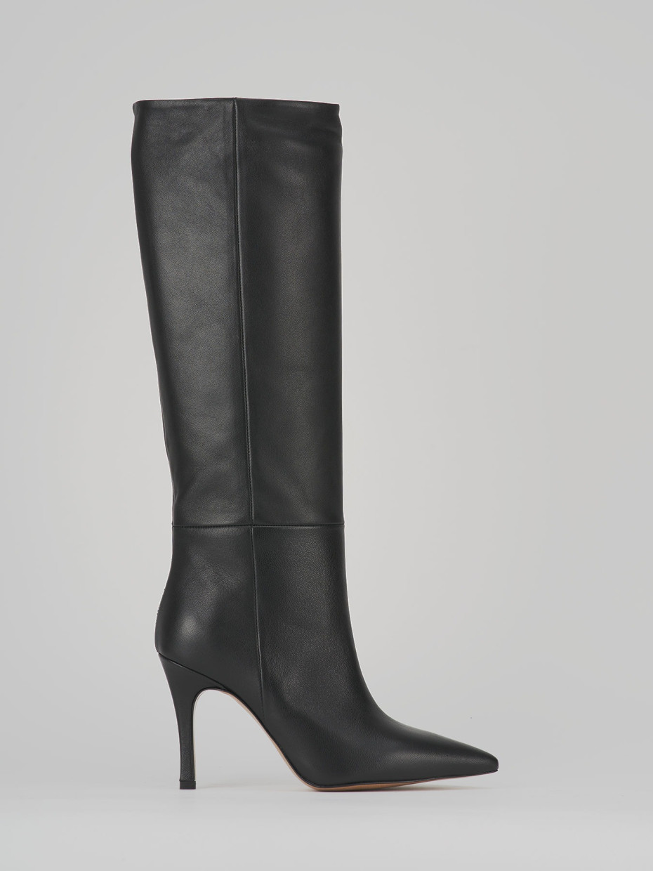 Stivali tacco 9cm pelle nero