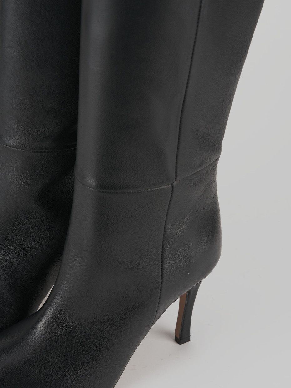 Stivali tacco 9cm pelle nero