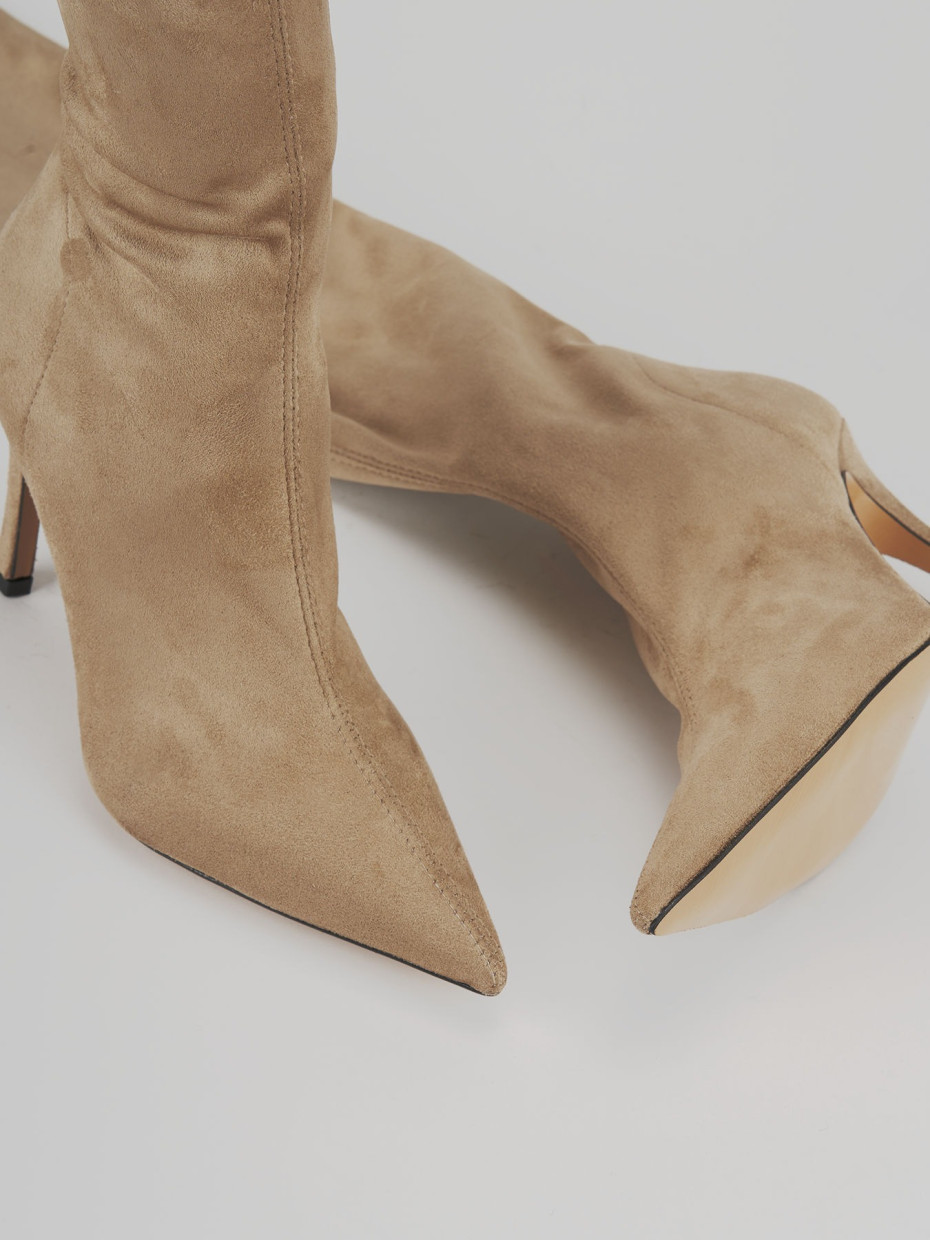 Stivali tacco 9cm camoscio beige Barca Stores