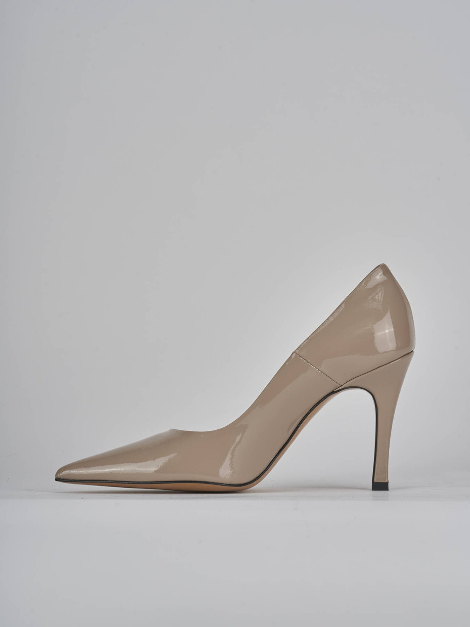 Pumps heel 9 cm beige leather