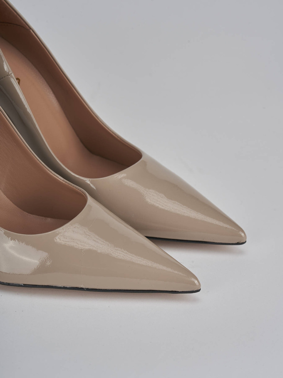Pumps heel 9 cm beige leather