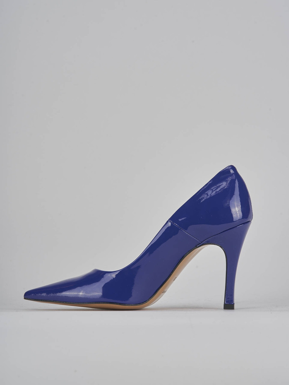 Décolleté e slingback tacco 9cm vernice blu