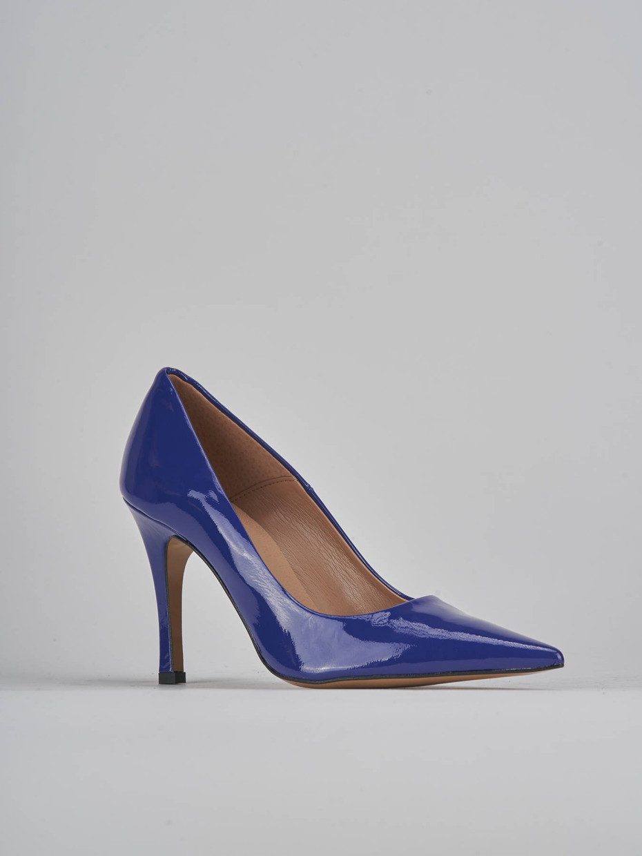 Décolleté e slingback tacco 9cm vernice blu