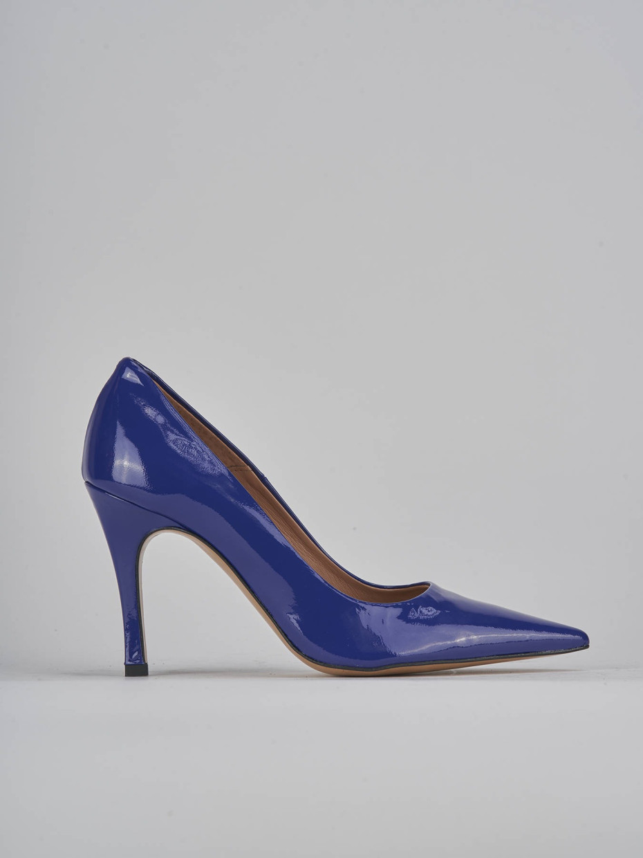 Décolleté e slingback tacco 9cm vernice blu