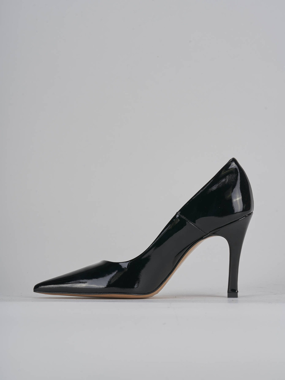 Décolleté e slingback tacco 9cm vernice nero