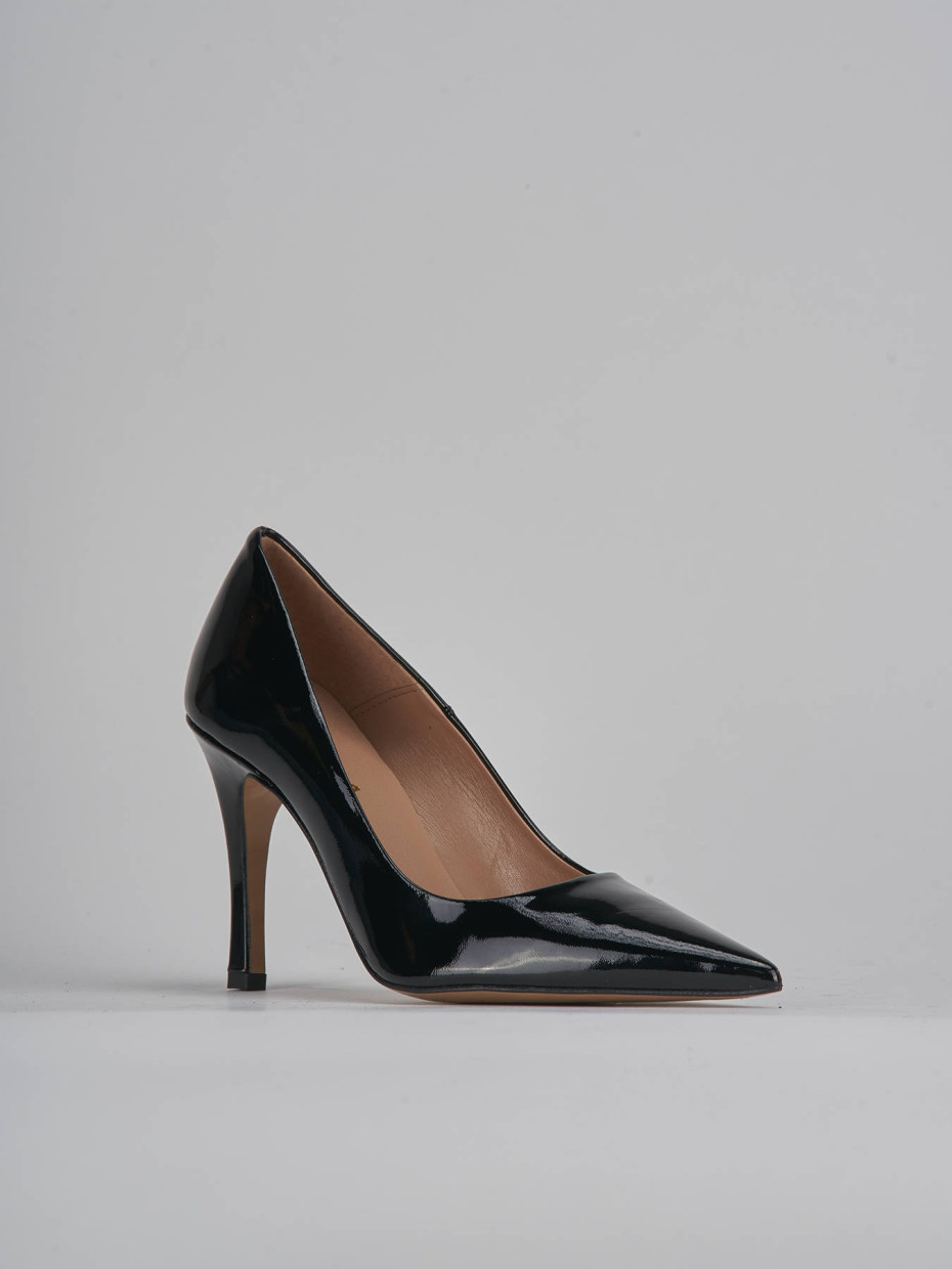 Décolleté e slingback tacco 9cm vernice nero