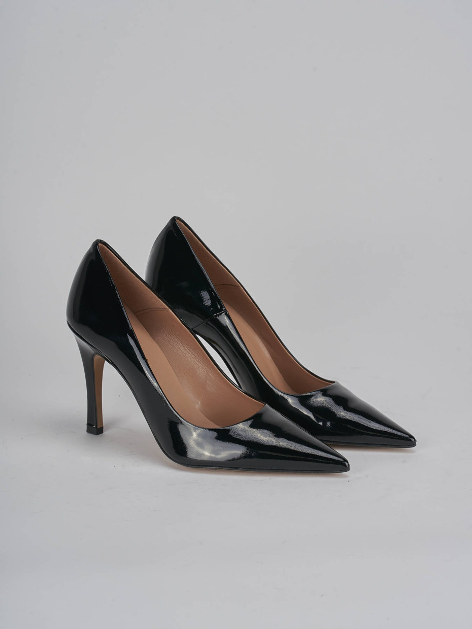 Décolleté e slingback tacco 9cm vernice nero