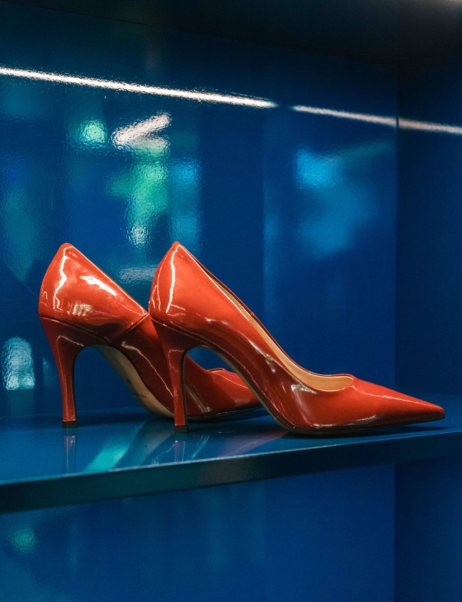 Pumps heel 9 cm bordeaux patent