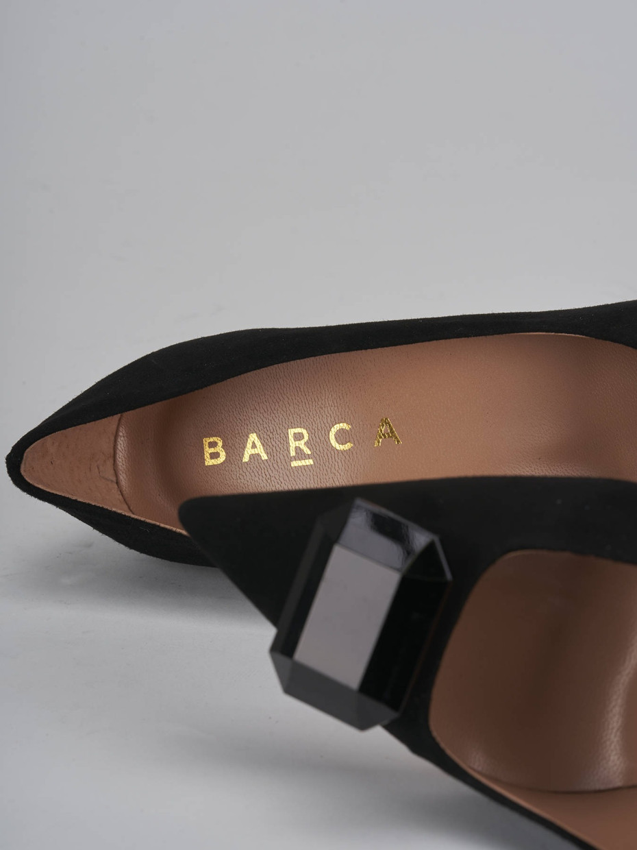 Décolleté e slingback tacco 9cm camoscio nero