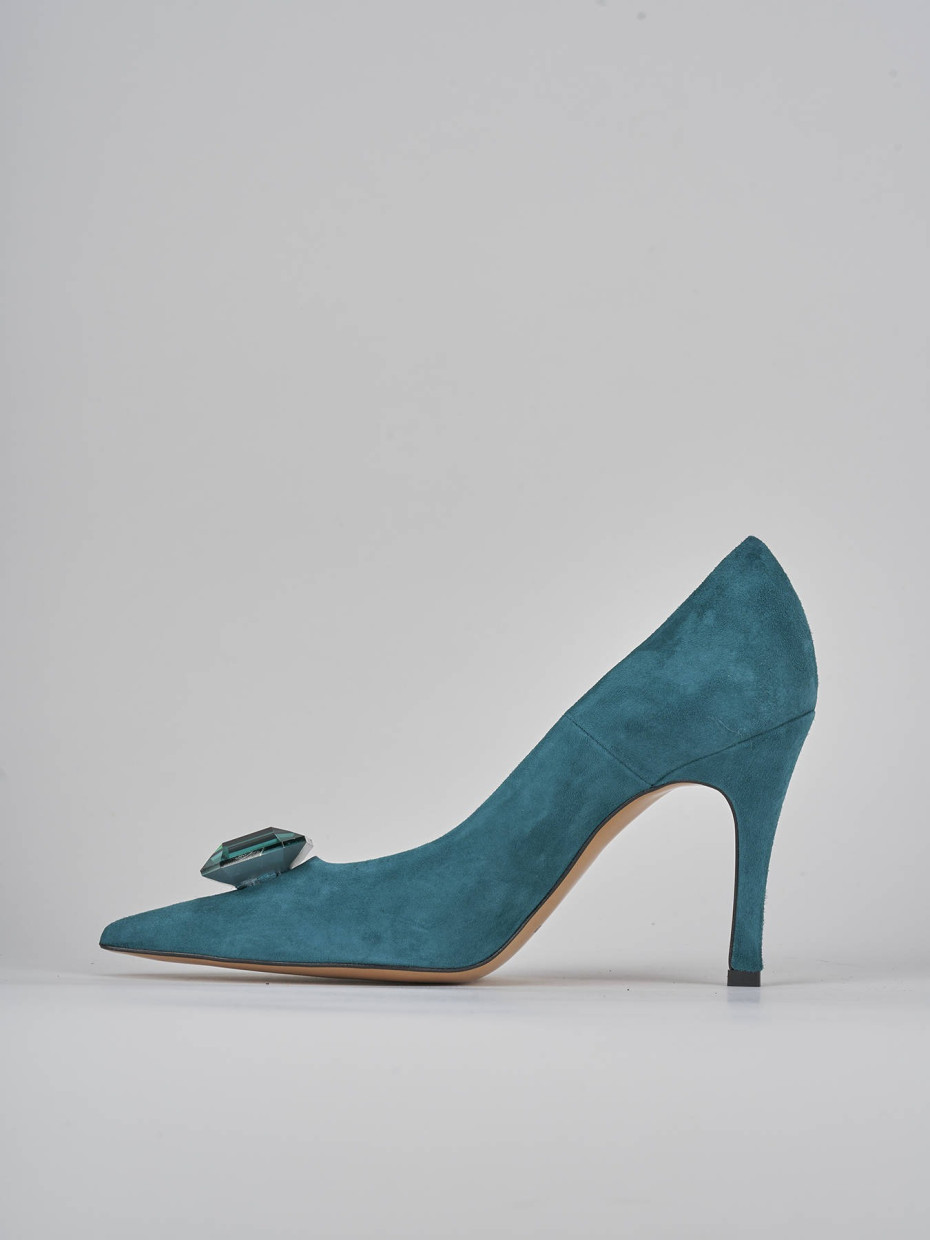 Pumps heel 9 cm green suede