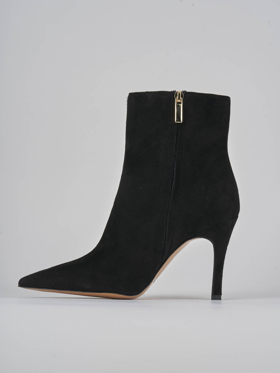 High heel ankle boots heel 9 cm black suede