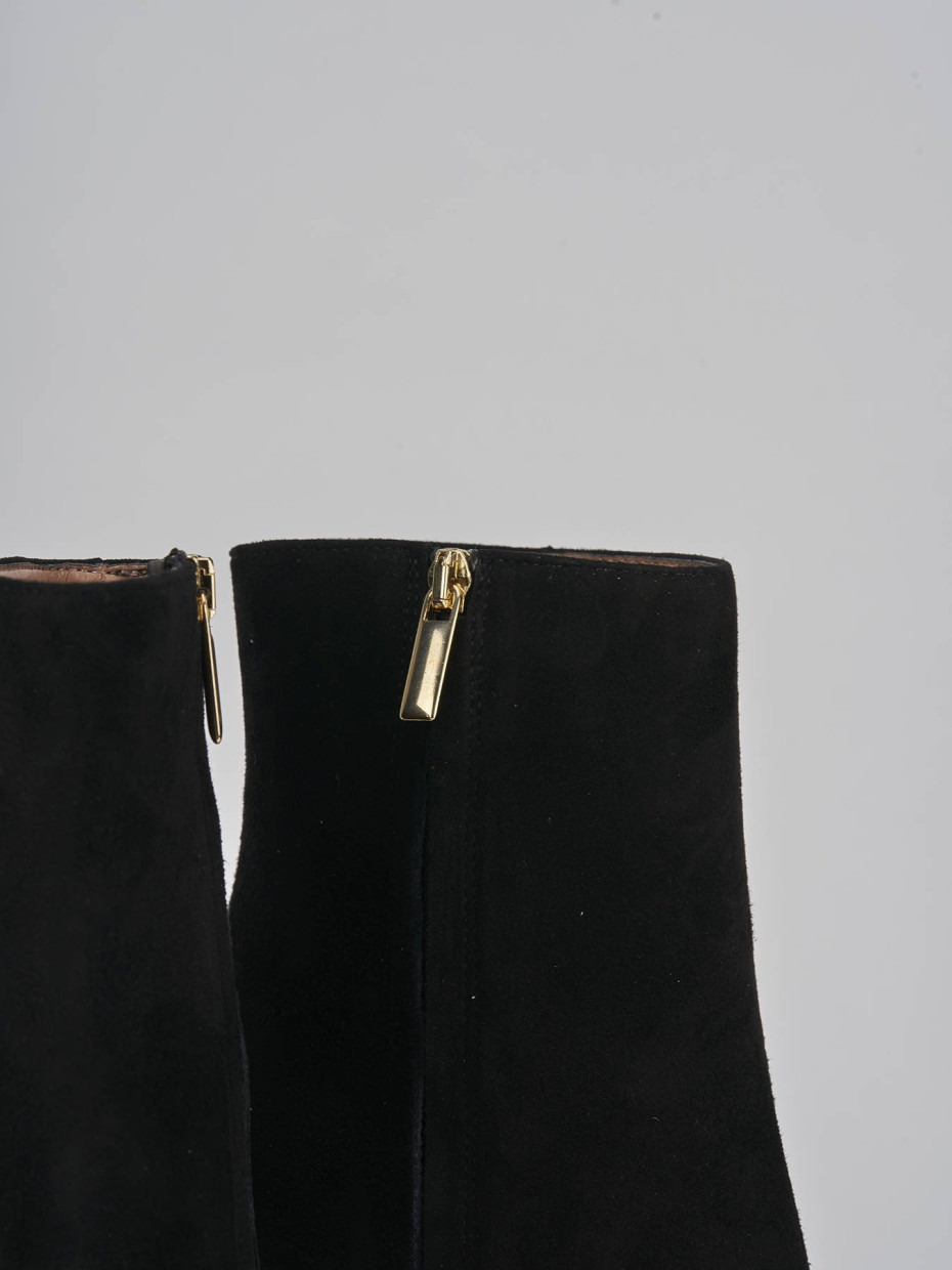 High heel ankle boots heel 9 cm black suede