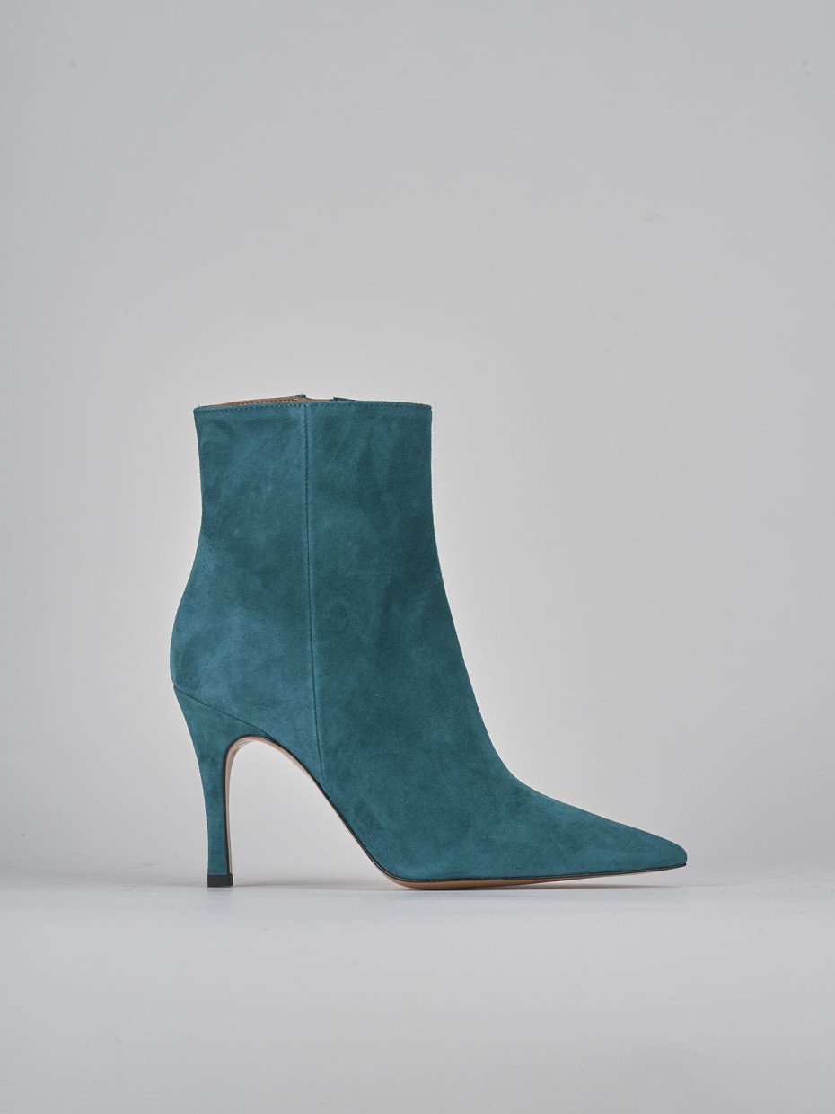 High heel ankle boots heel 9 cm green suede