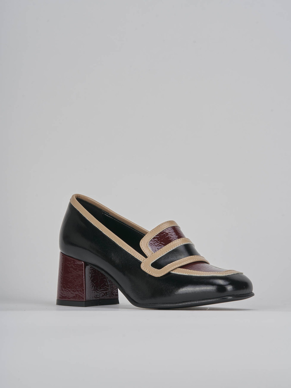 Mocassini tacco 5cm vernice nero