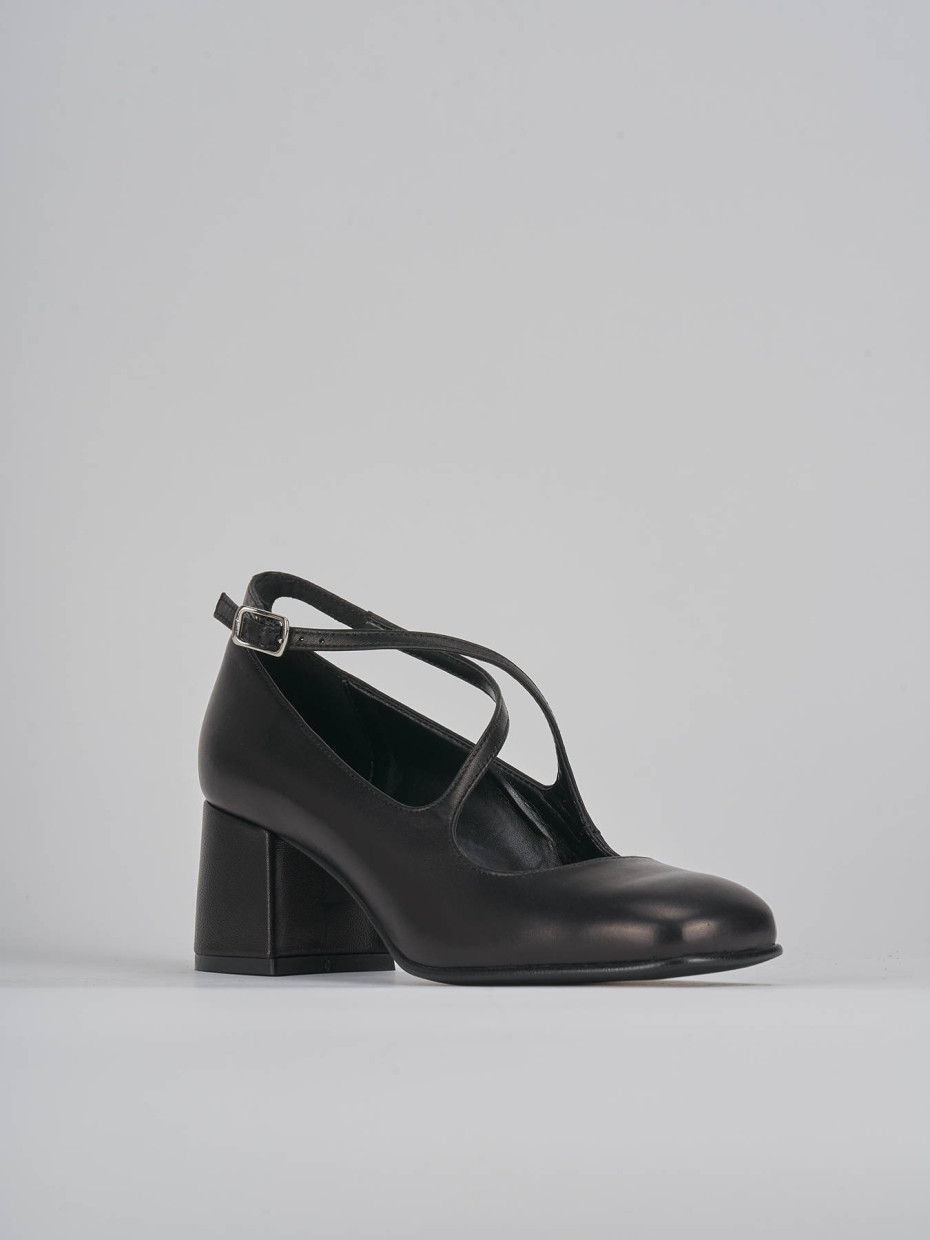 Pumps heel 5 cm black leather