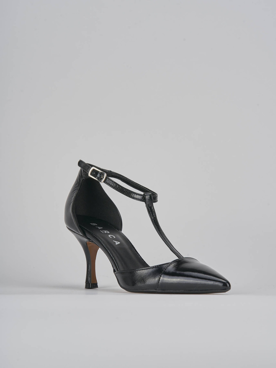 Décolleté e slingback tacco 7cm vernice nero