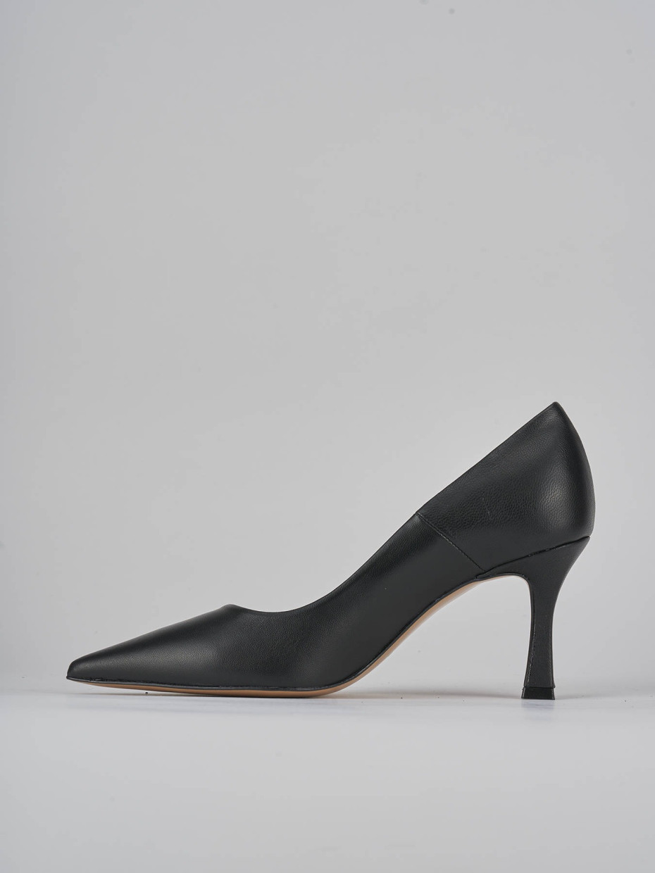 Décolleté e slingback tacco 8cm pelle nero