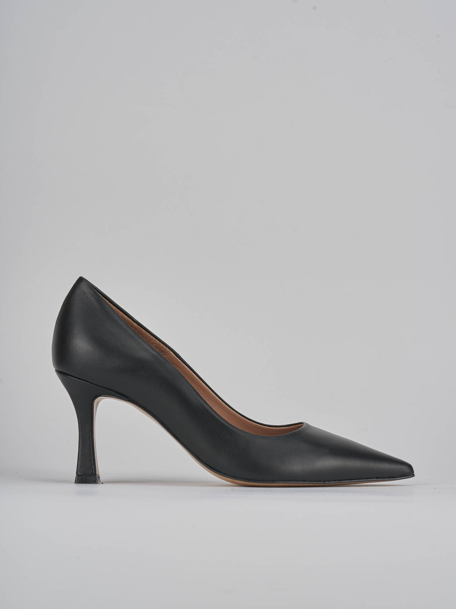 Décolleté e slingback tacco 8cm pelle nero