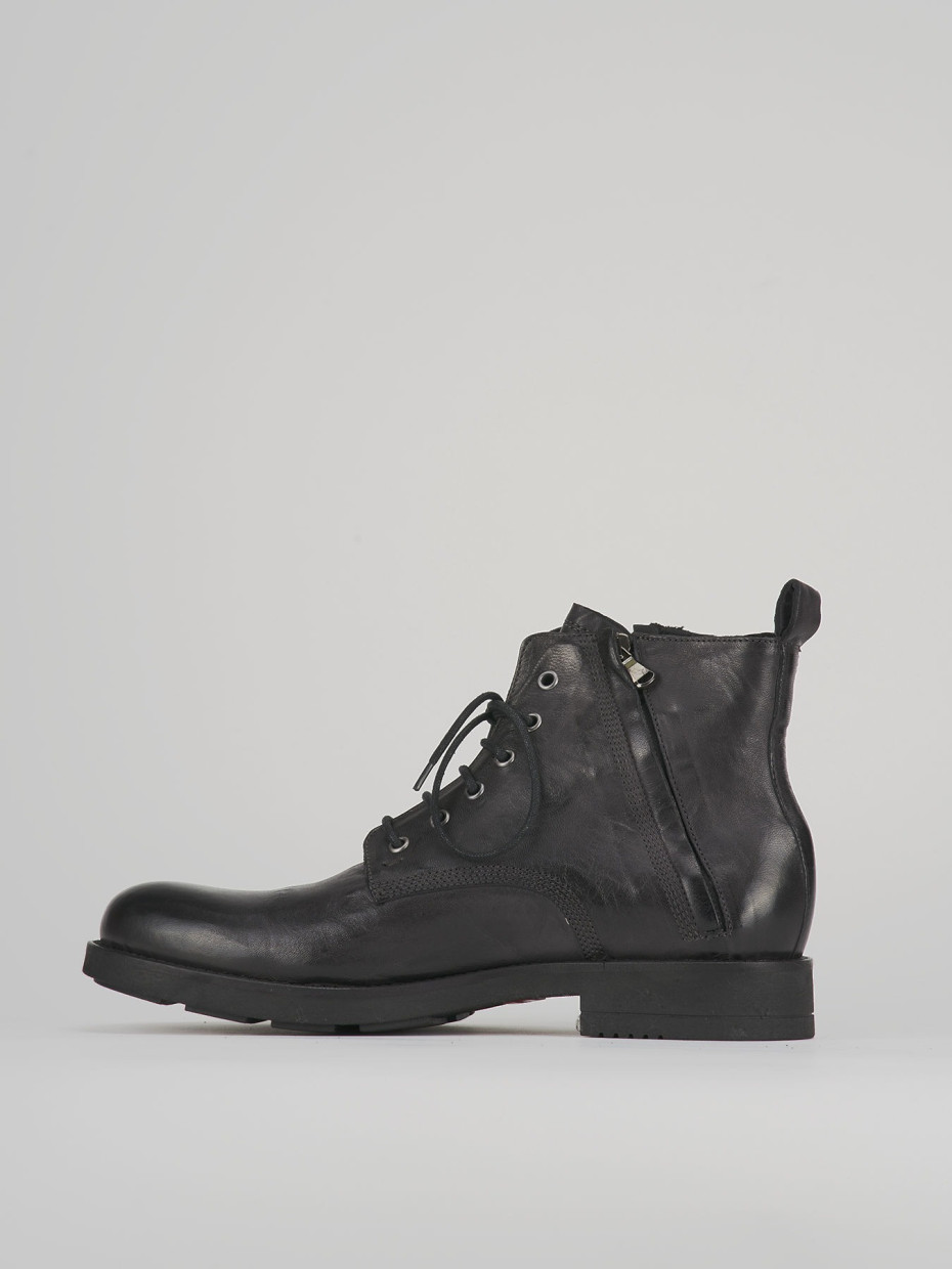 Combat boots grey leather