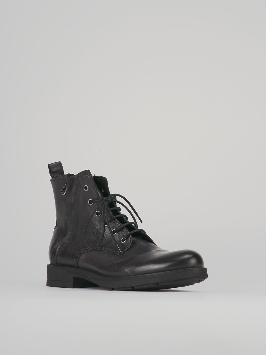 Combat boots grey leather