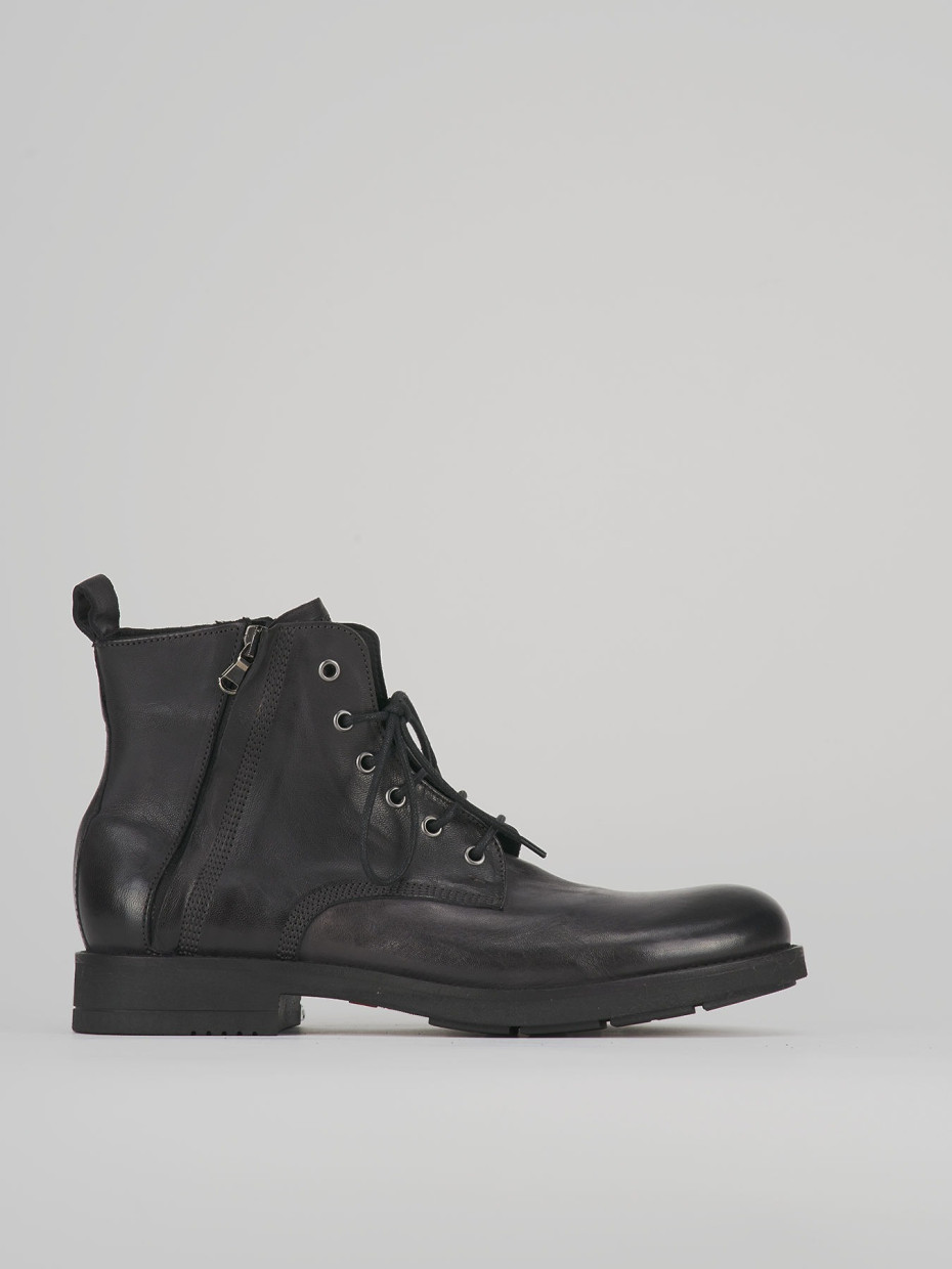 Combat boots grey leather