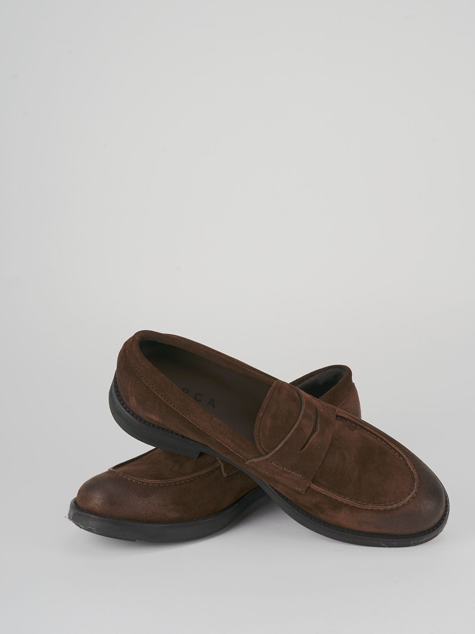 Loafers dark brown suede