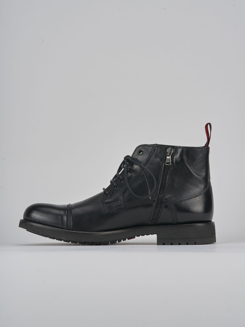 Combat boots black leather