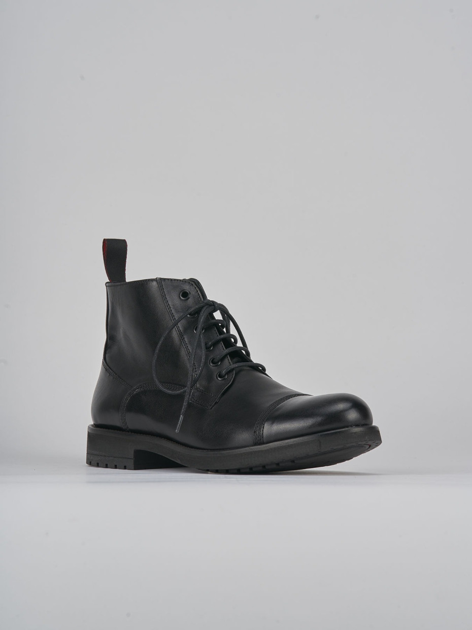 Combat boots black leather