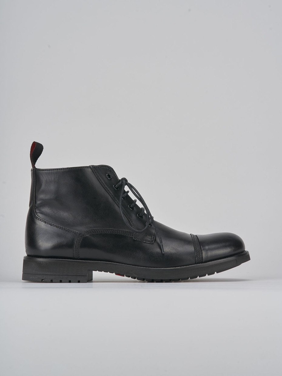 Combat boots black leather