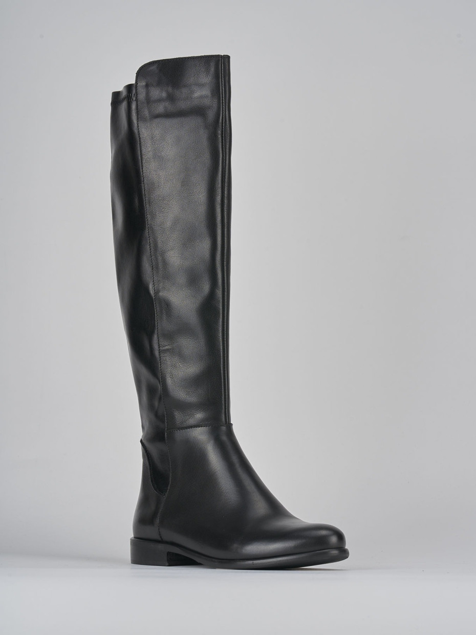 Stivali tacco 2cm pelle nero Barca Stores