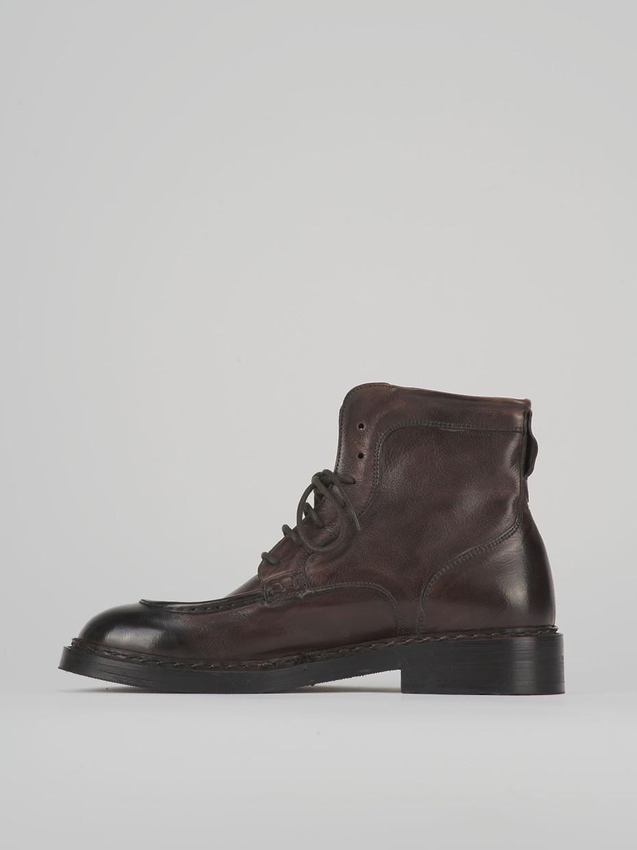 Combat boots bronze leather