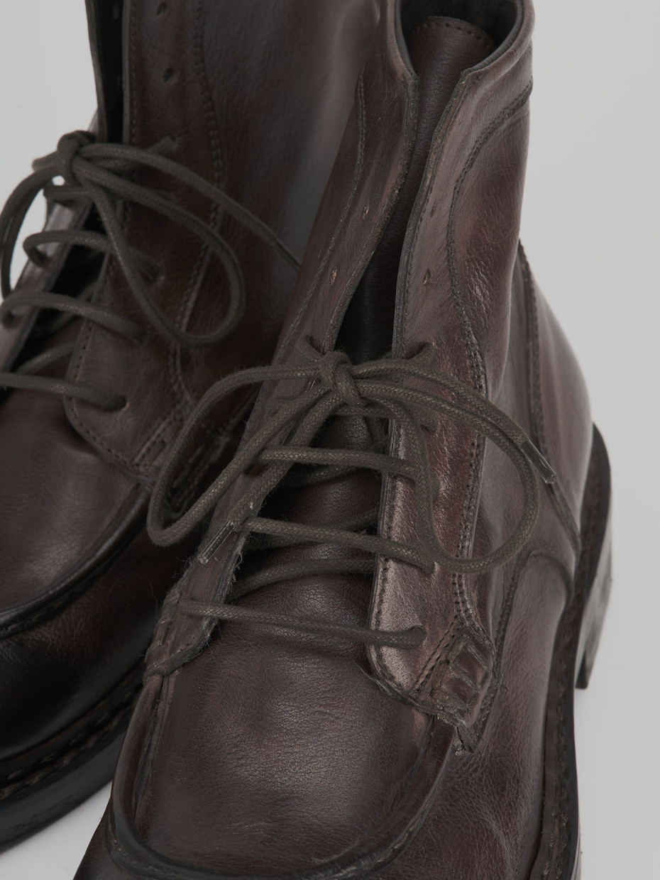 Combat boots bronze leather