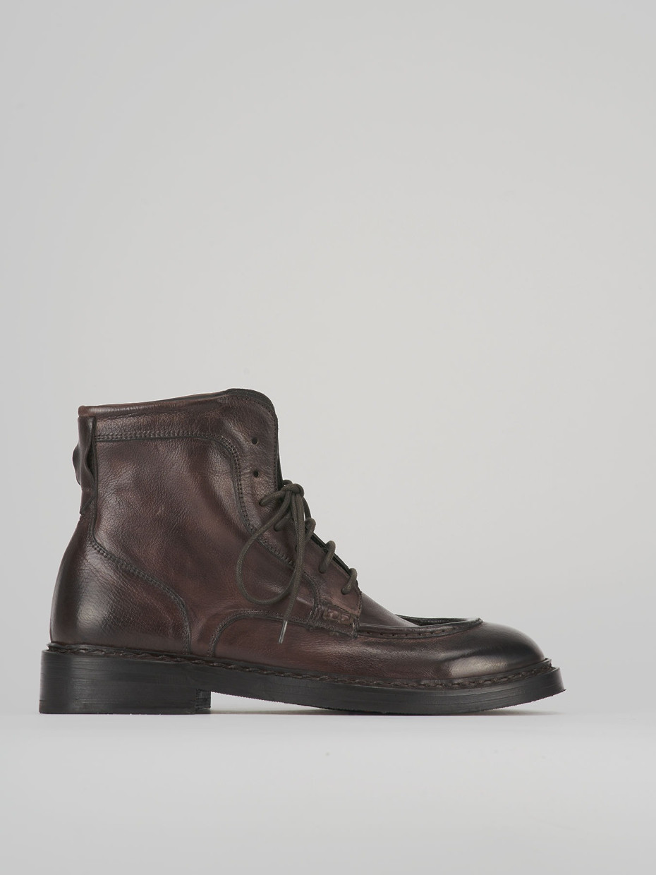 Combat boots bronze leather