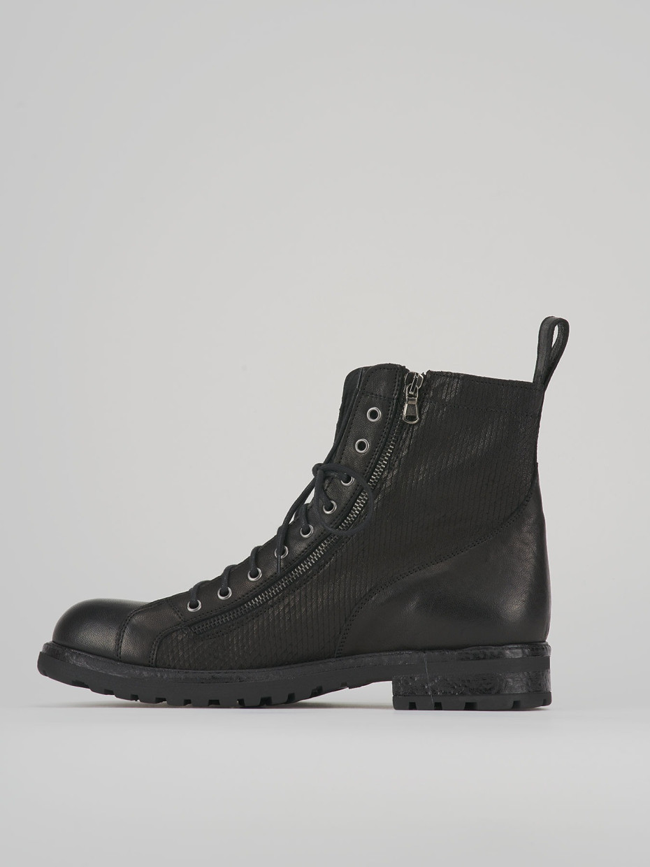 Combat boots black leather