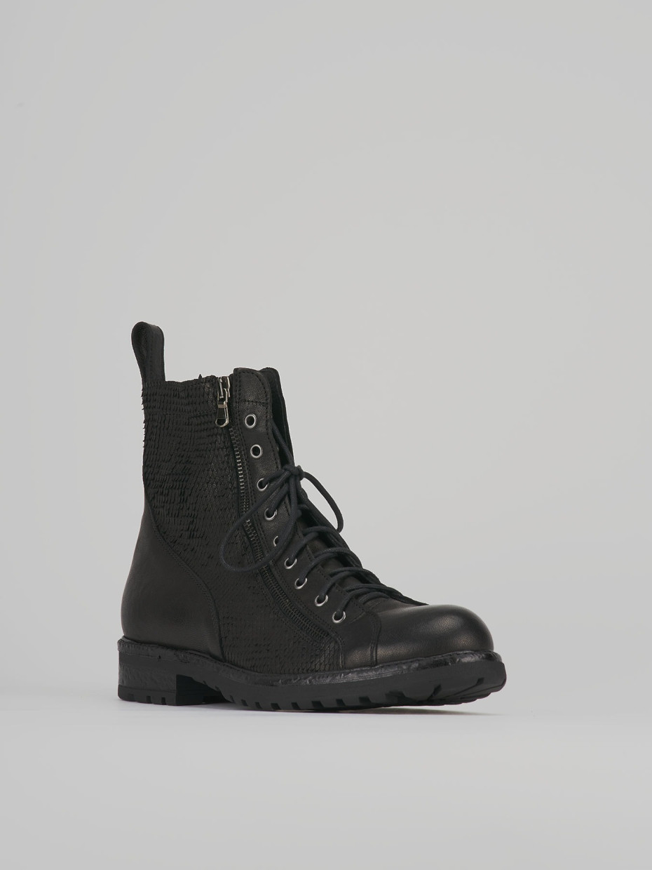 Combat boots black leather