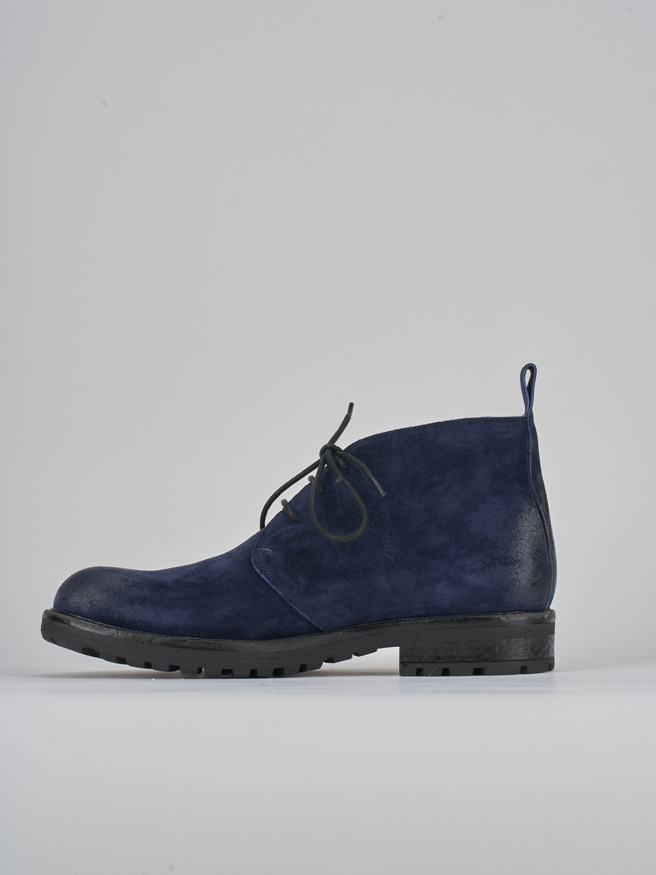 Combat boots blu suede