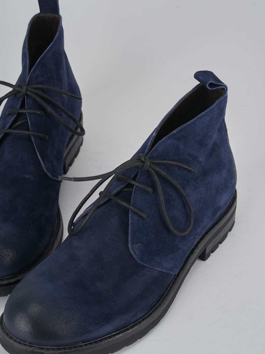 Combat boots blu suede