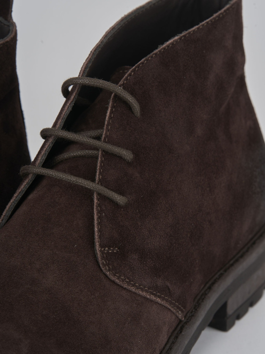 Combat boots dark brown suede