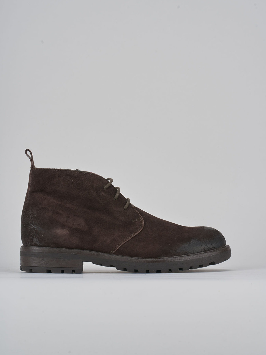 Combat boots dark brown suede