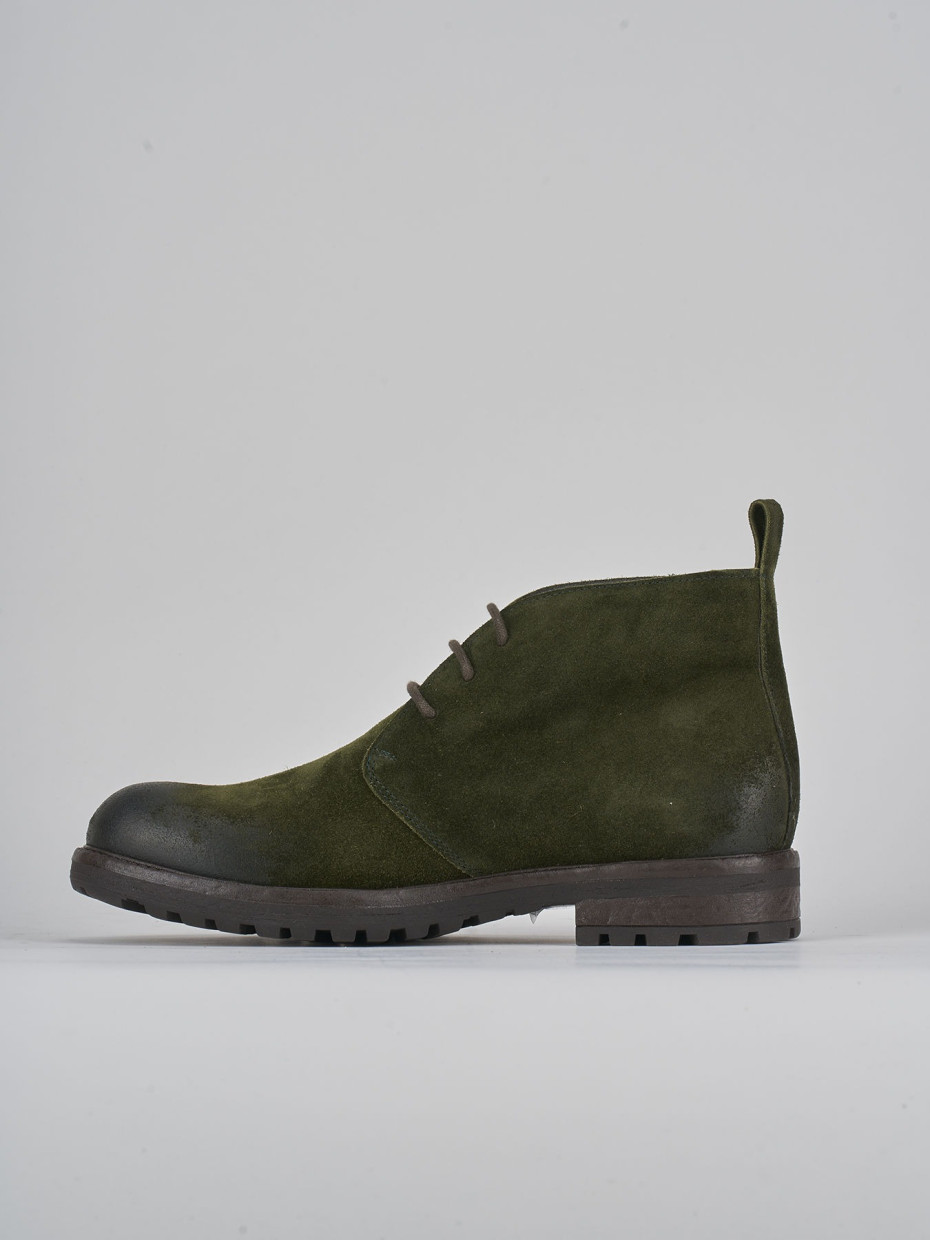 Combat boots green suede