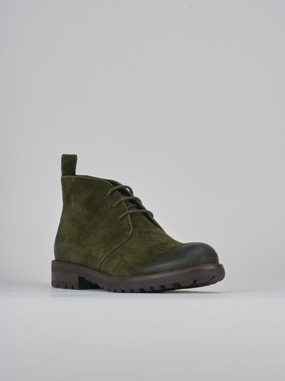 Combat boots green suede