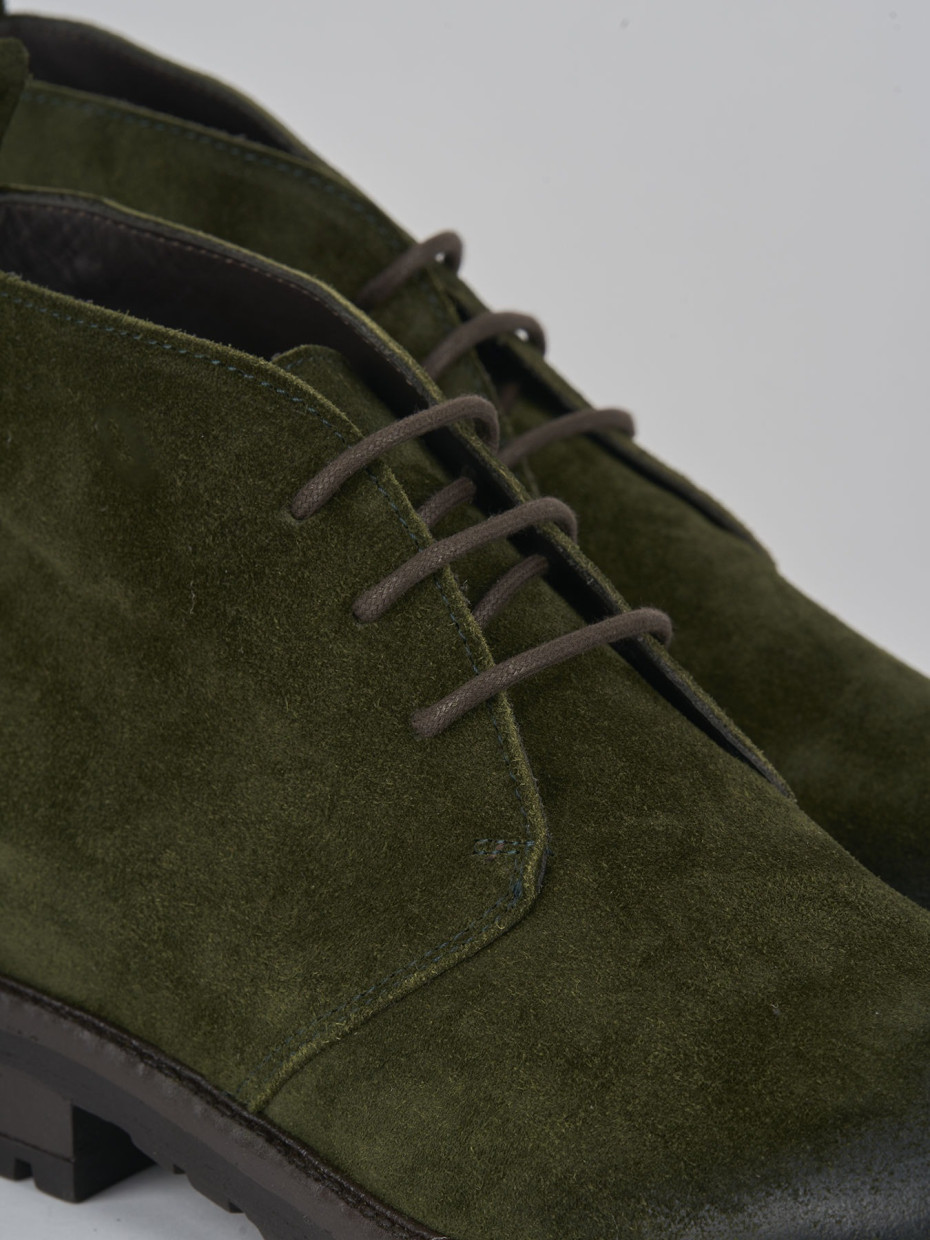 Combat boots green suede