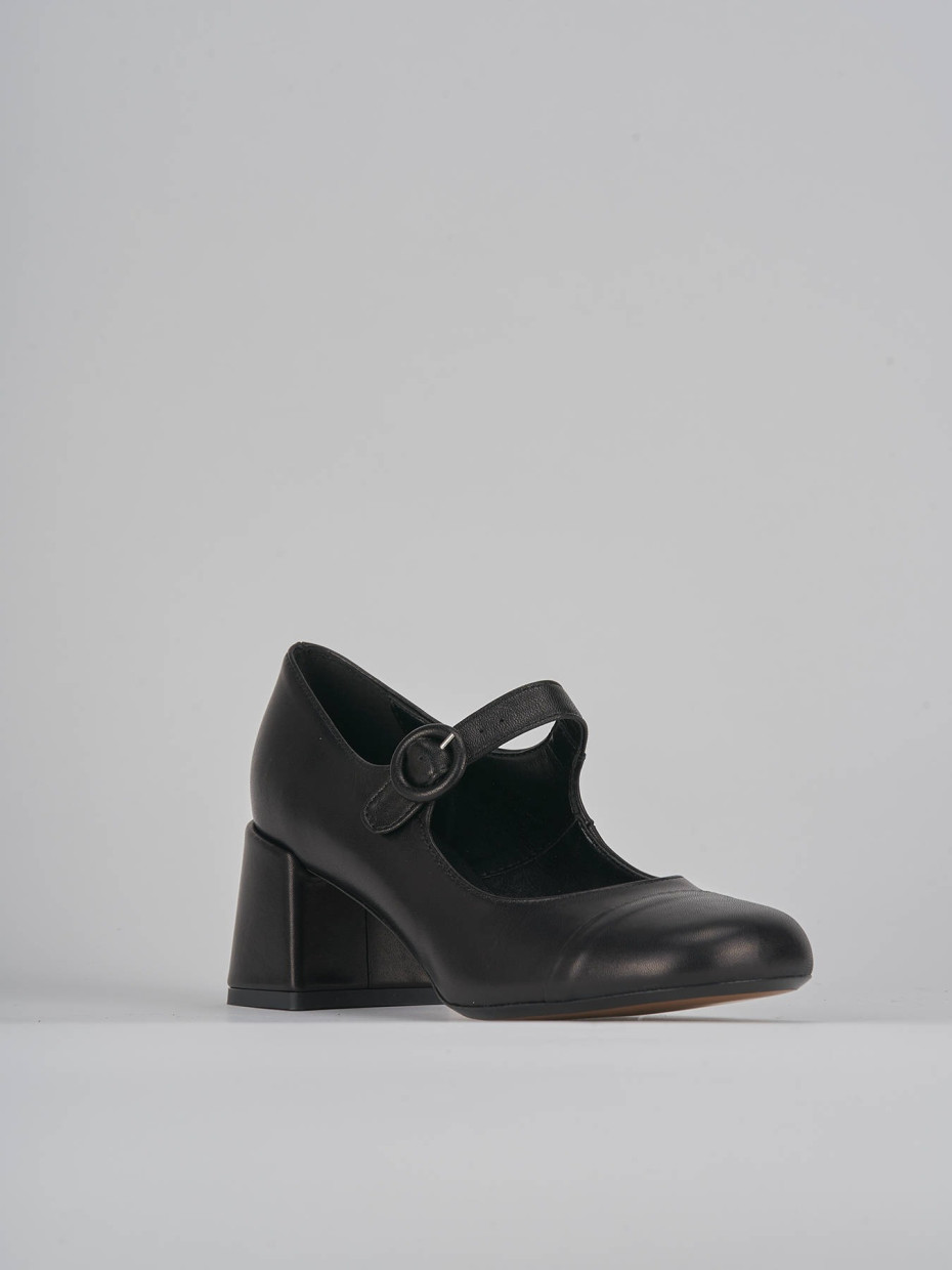 Décolleté e slingback tacco 6cm pelle nero